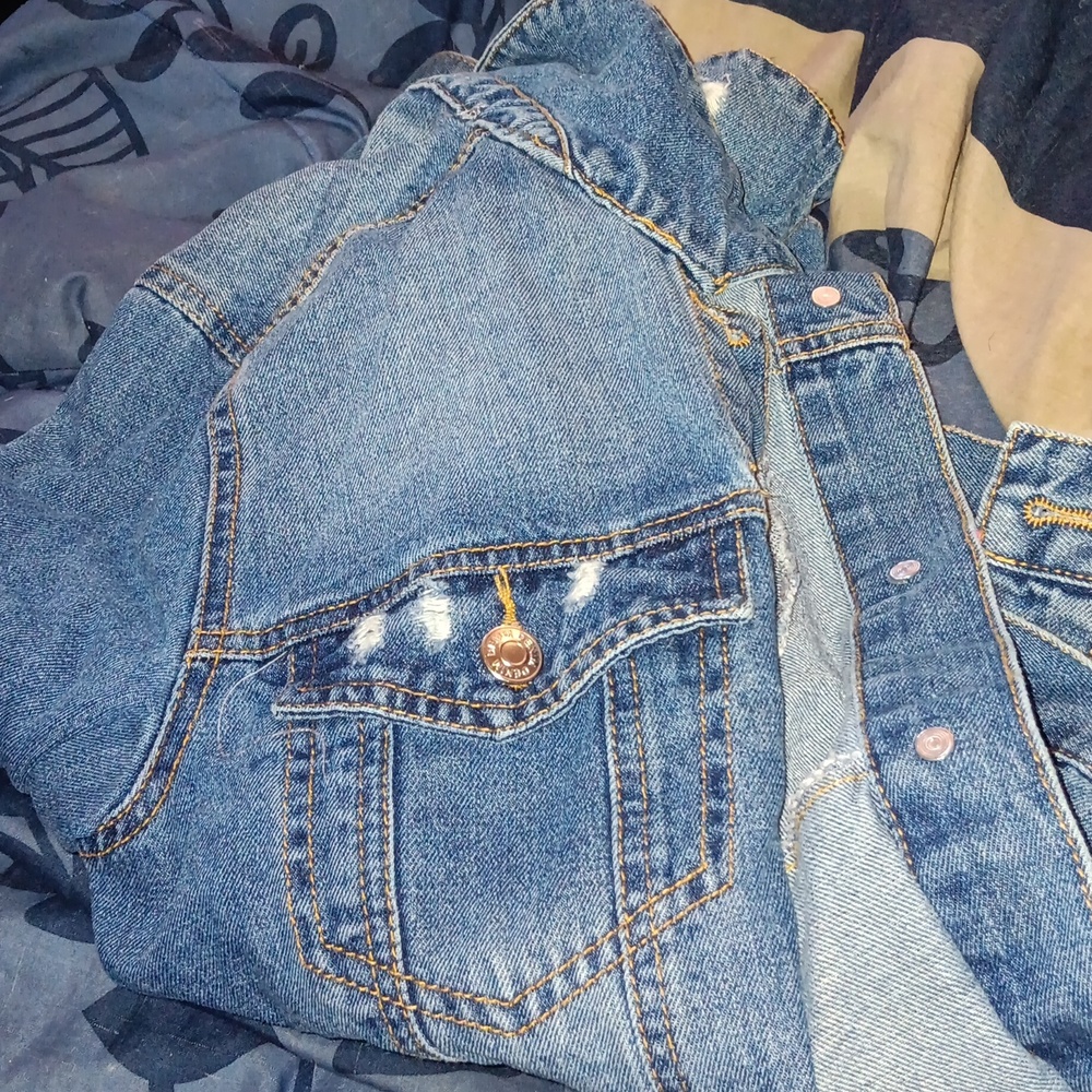 Blue jean back flower lace jacket